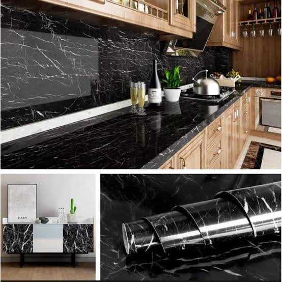 3D Black Marble Sheet 60 x 200cm