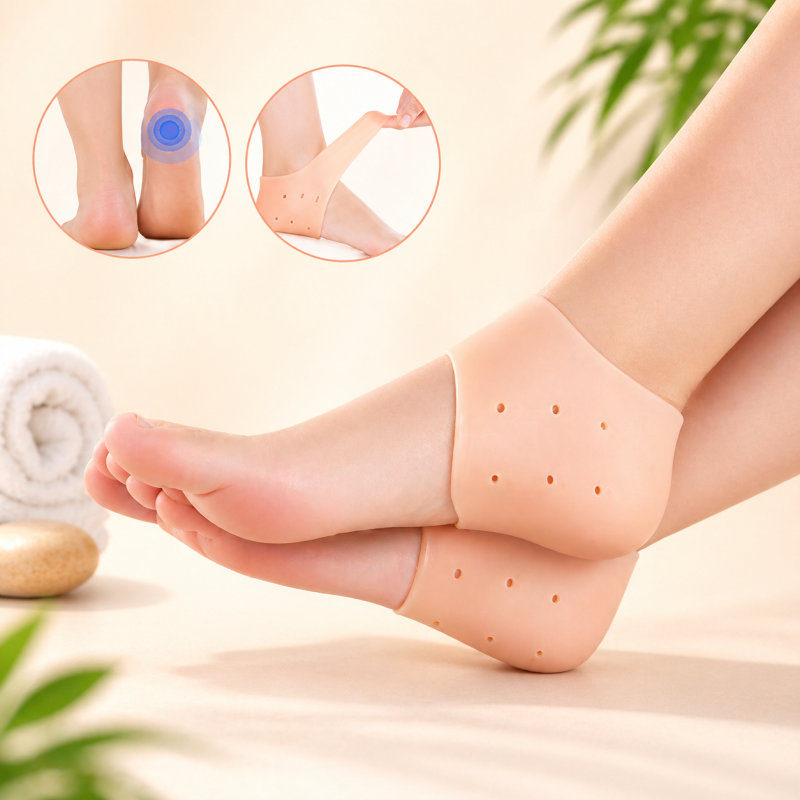 Silicone half Heel Protector Insole for Plantar Fasciitis Swelling, Pain Relief