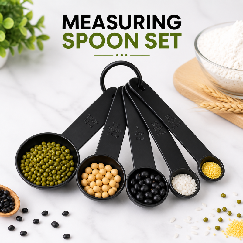 Plastic Measuring Cups & Spoons 10-Piece Set