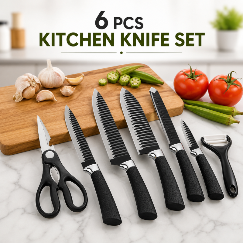 Steel Knife Set - 6 Pieces, Very Beautiful