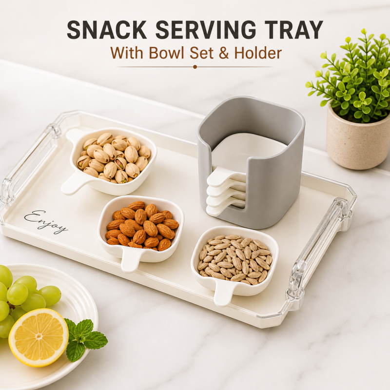 Set of 6pcs Small Tableware 5pcs Plates with 1 Holder Set (Shopper Packing)