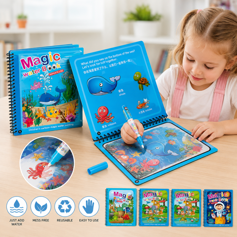 Magic Water Quick Dry Book Water Coloring Book Magic Painting Water Book Reusable Water Drawing Book Best For Kids