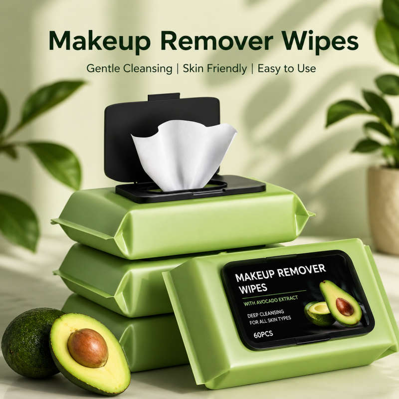 80 PCS Avocado Scented Makeup Removing Wipes - Deep Cleansing, Travel-Friendly, Single-Use
