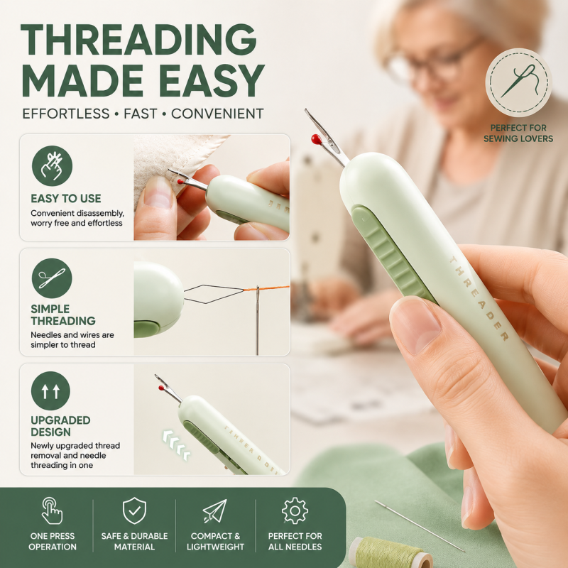 2 IN 1 Needle Threaders Sewing Seam Rippers Stitching Remover
