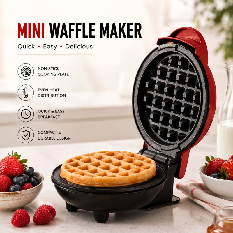WAFFLE MAKER MINI CONE MAKER ELECTRIC WAFFLE MAKER ELECTRIC BREAKFAST MACHINE NON-STICK CONE MAKER MINI CONE MAKER MINI WAFFLE MAKER