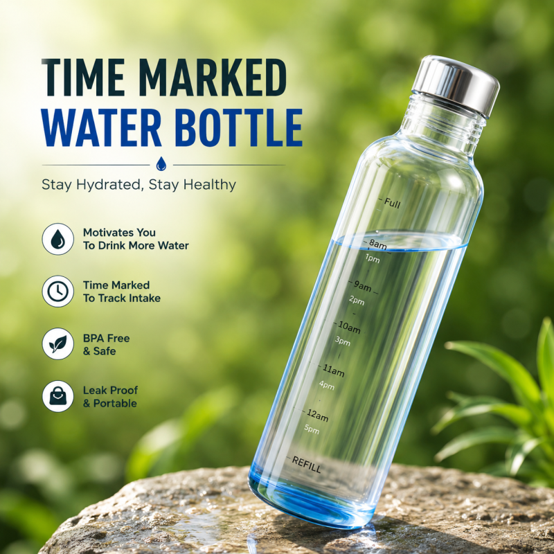 Water Bottle Leak-Proof Milk Juice Cup Sports Water Bottle With Time Marker And Sealin Grid Transparent Cup 500Ml (glass)