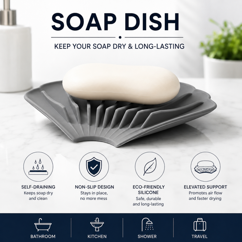 Silicone soap holder
