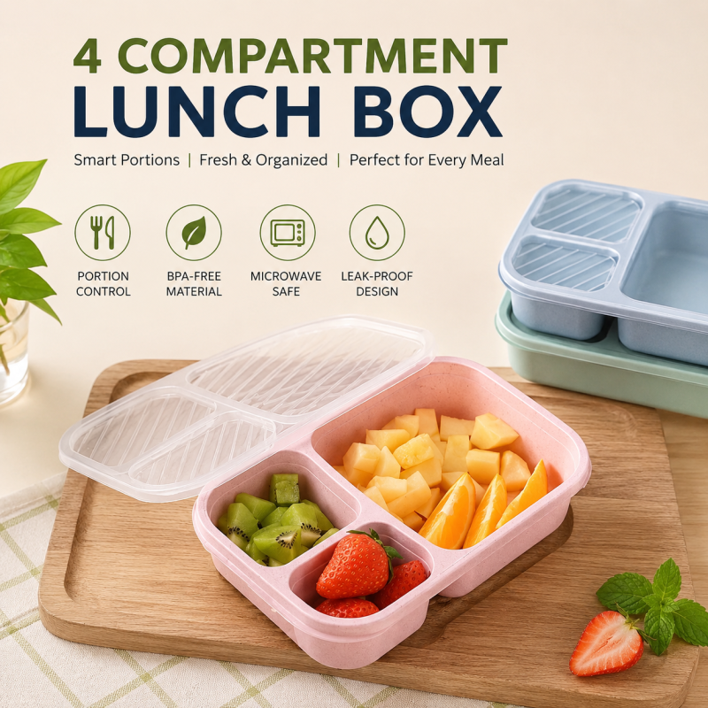 Student Lunch Box Large Multiple Portion Compartments (Big)