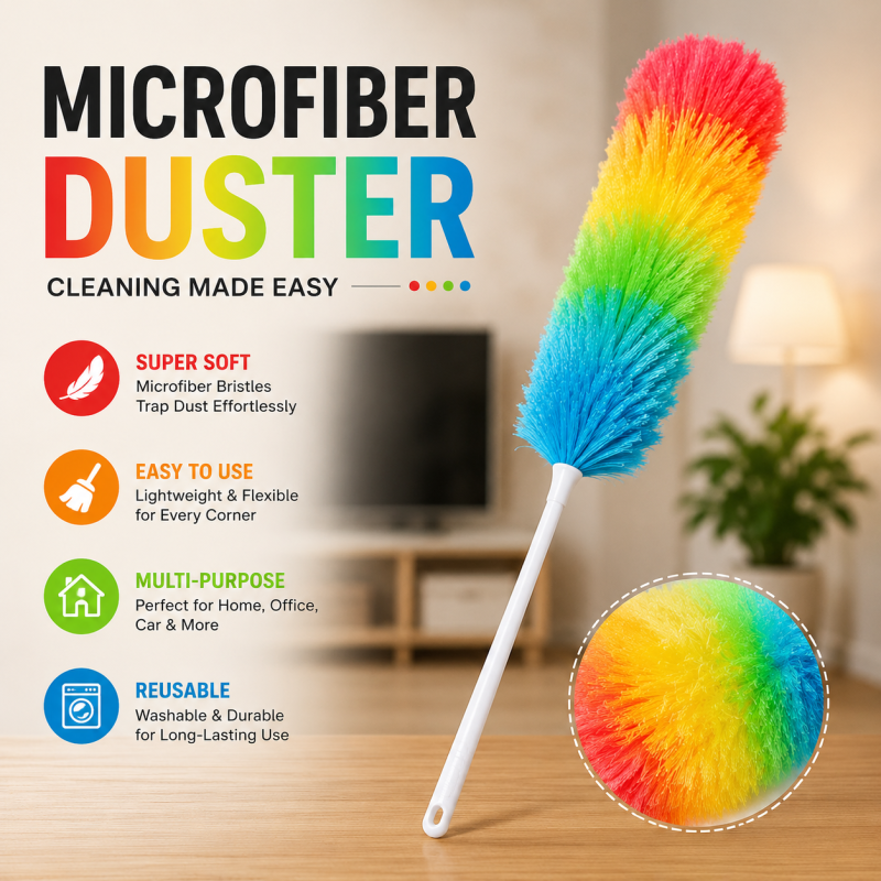 Rainbow Brush Duster Microfiber for Cleaning Home Furniture Multicolor