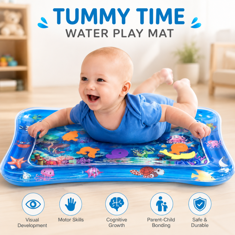 Baby Kids water play mat Inflatable Infant Tummy Time Playmat Toddler for Baby Fun Activity