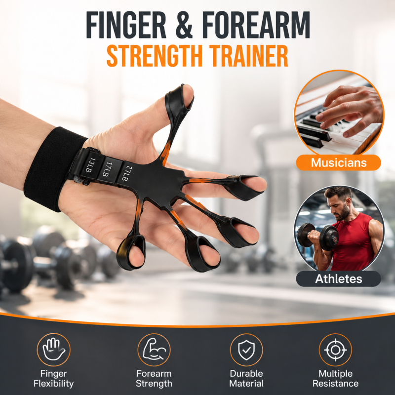 Finger Grip Veins Muscle Guitar Finger Exerciser Hand Strengthener Hand Trainer Black Silicon