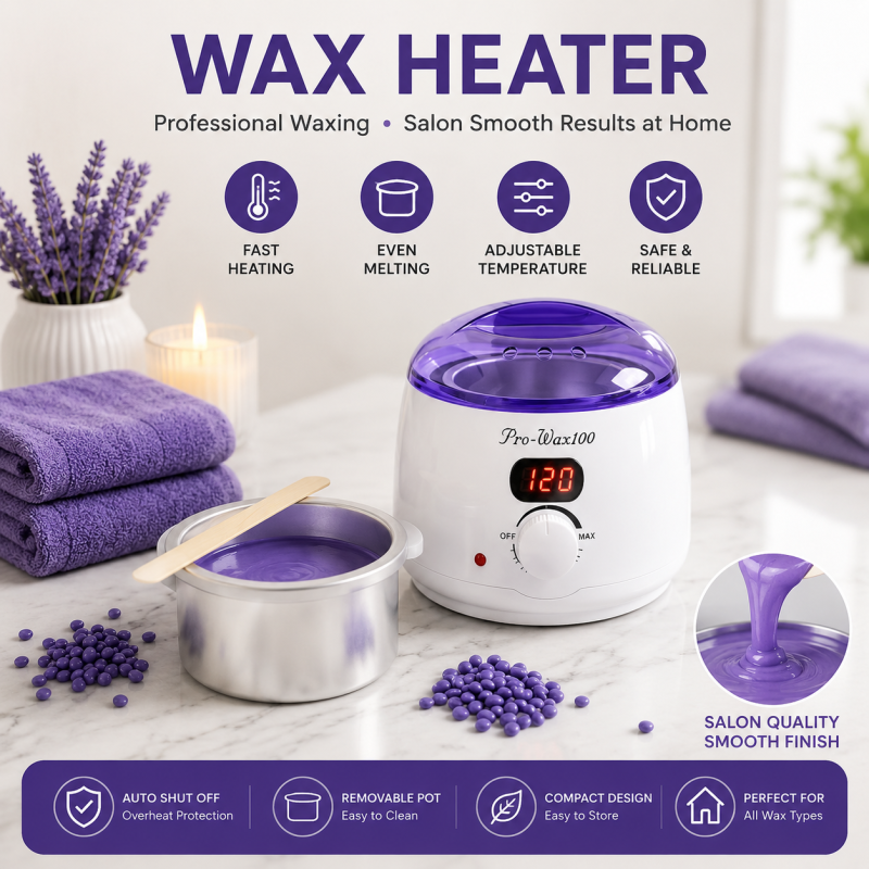 Get smooth, silky skin with the Pro-Wax100 professional wax heater. Simple, fast, and efficient! Adjustable Temp: Perfect heat every time. Quick Melt: Saves your time. Easy Clean: Removable metal pot included