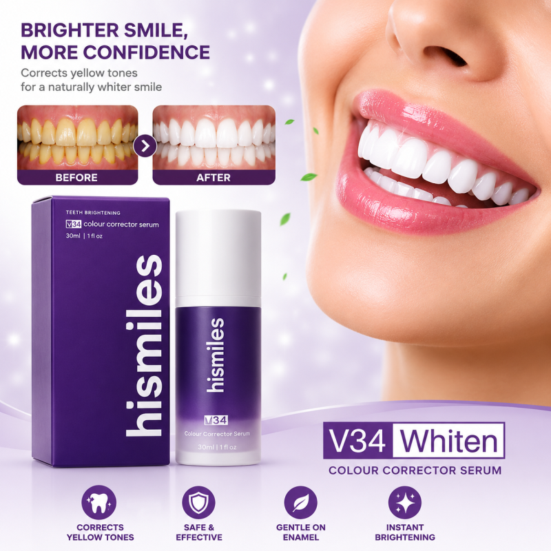 HiSmile V34 Colour Corrector Serum 30ml – Advanced Teeth Whitening and Brightening Formula