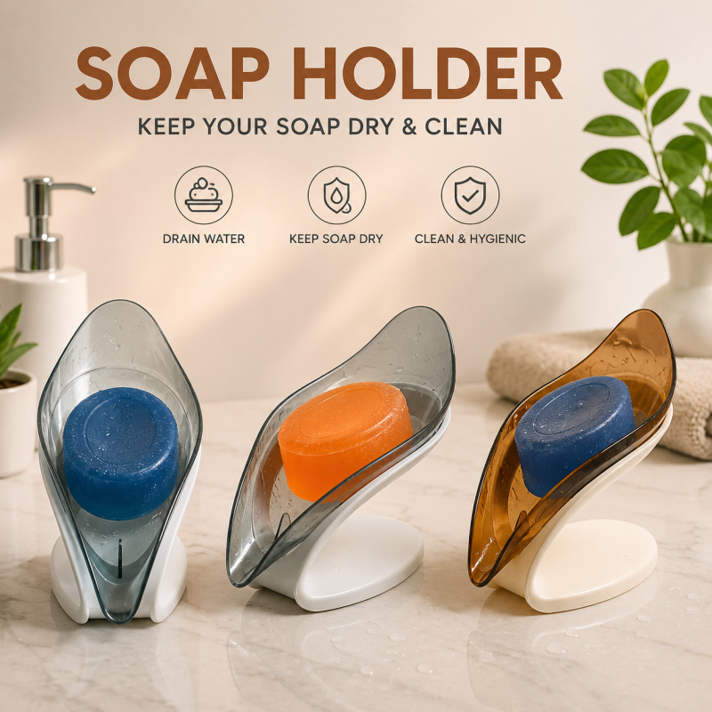 Very stylish smart Soap holder for bathroom soap dish modern style and space saving leaf shape soap holder self draining bathroom fitting