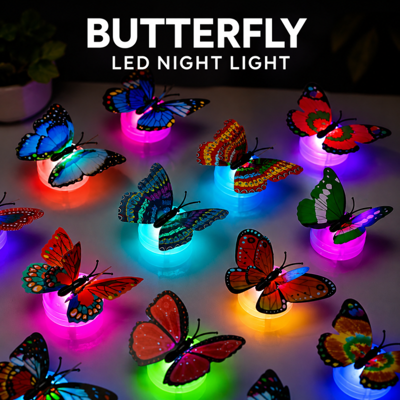 Butterflies Night Light Led For Kids Room