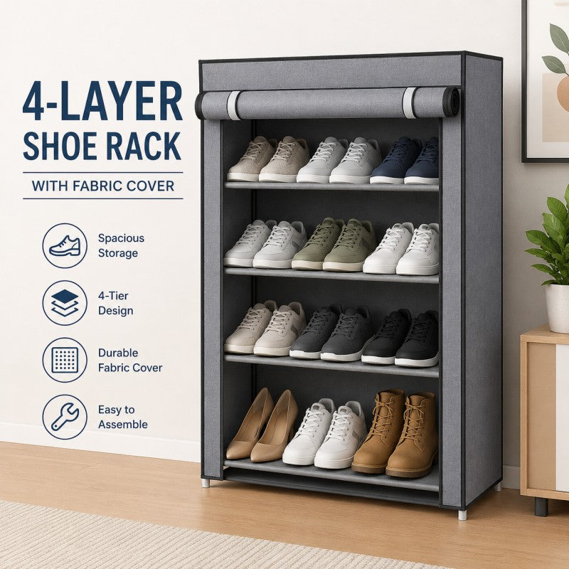 Oxford Layer Shoe Cabinet Shoe Rack 4 layer