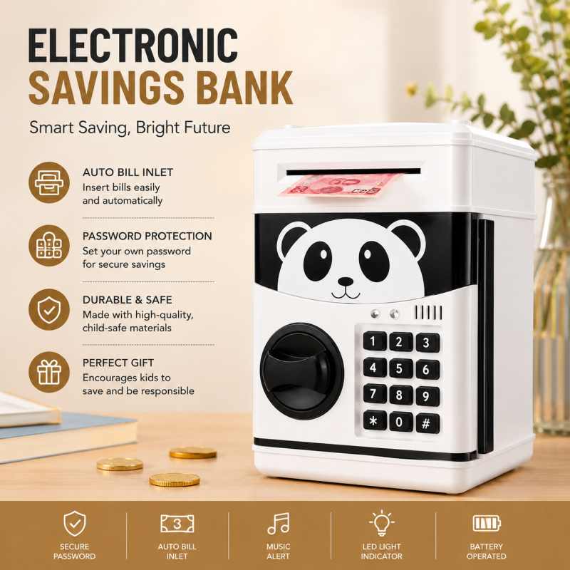 Fun Children's Toys Kids Atm Money Box Automatic Money Rolling Battery Type Music Savings Bank Piggy Bank for Kids Children