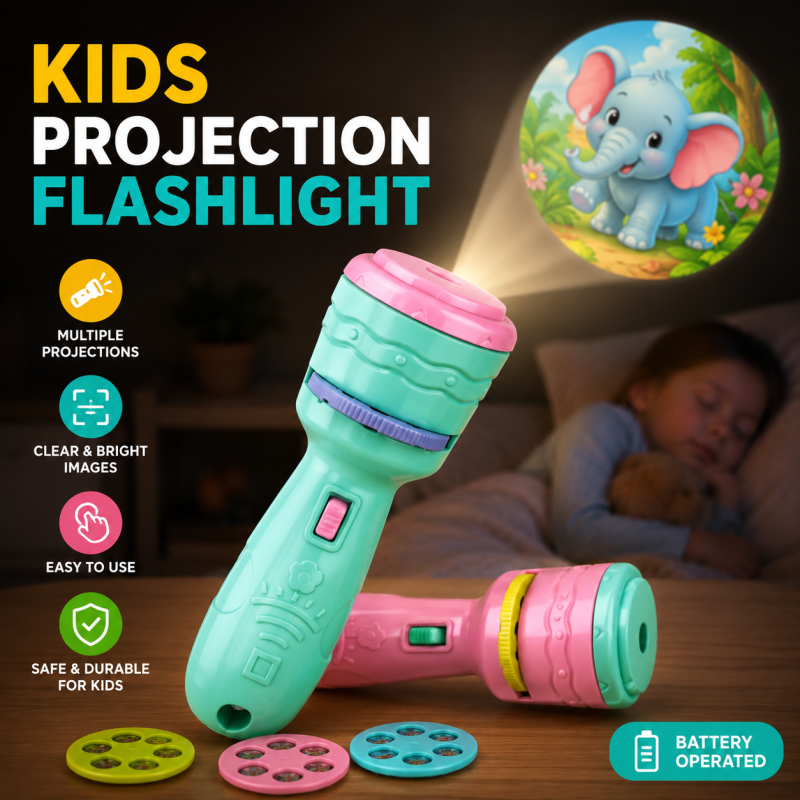 Mini Projector for Kids Flashlight Torch | Kids Projection Light Toy | Best Gift for Kids Sleeping Story Toys