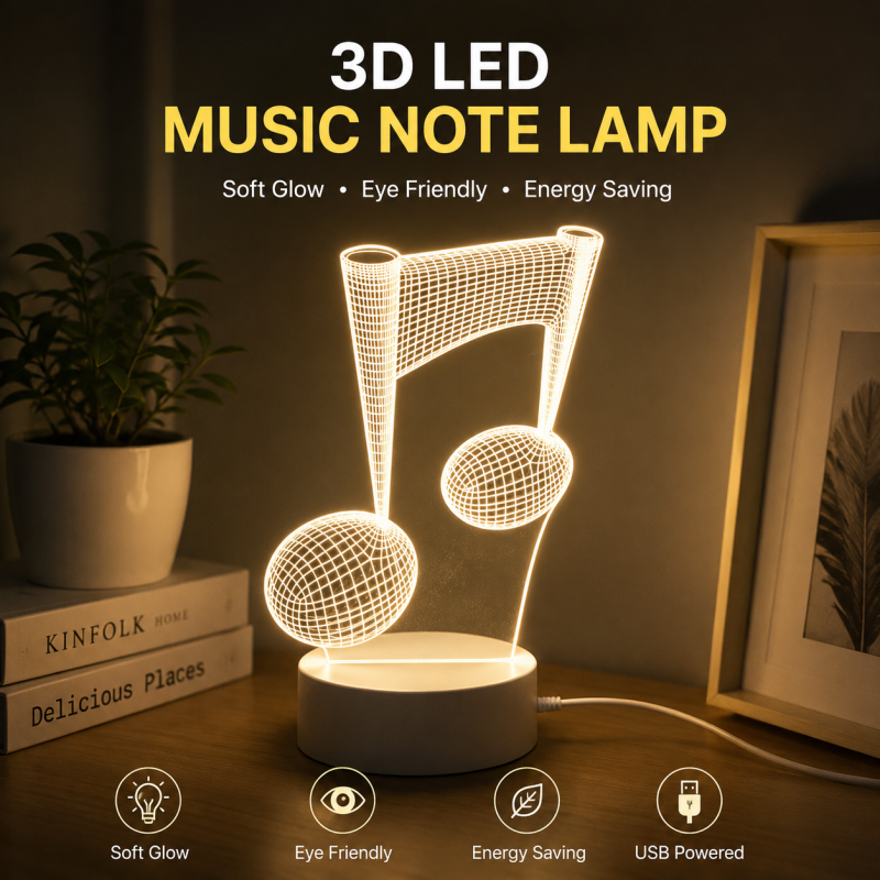 3D Acrylic LED Night Light for Bedroom Decor Bedside Lamp