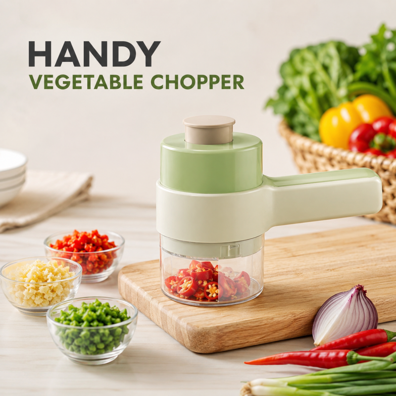 4 in 1 Handheld Electric Vegetable Cutter, USB Rechargeable Vegetable Cutter Slicer