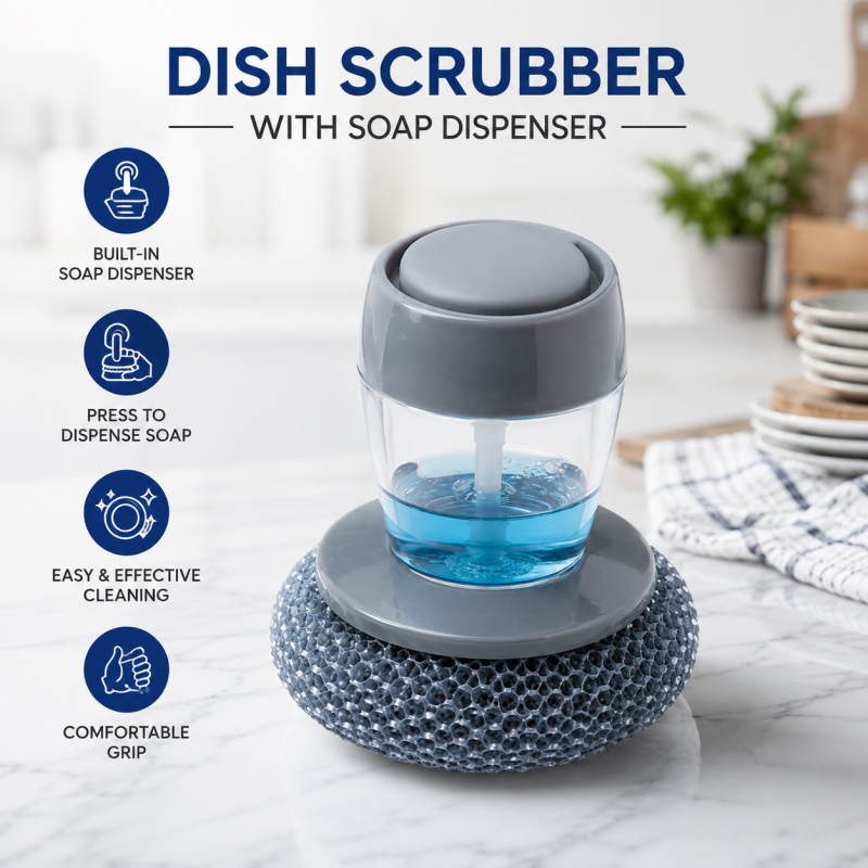 Steel Dish Scrubber Liquid Brush