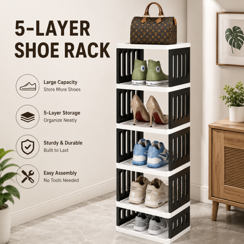 5 Layer classic Shoe Rack Plastic