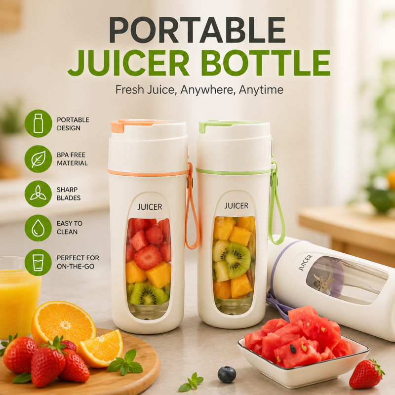 Portable Juicer Blender Mini Multifunctional 10-Blade Self-Cleaning Electric Fruit & Vegetable Mixer with USB Power Source