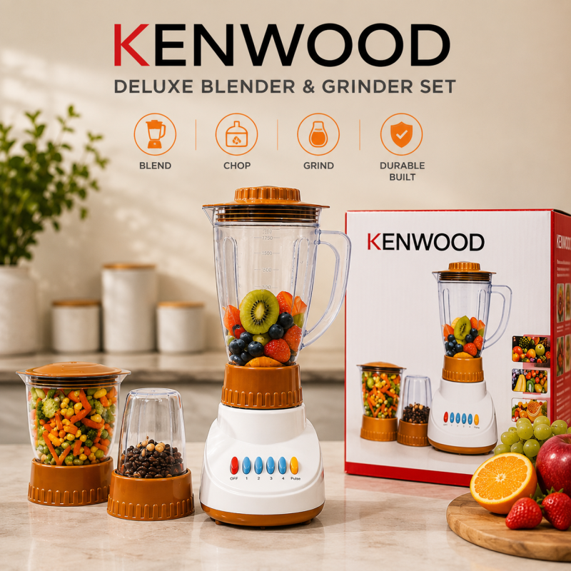 KENWOOD Plus Home Appliances – Deluxe Blender and Grinder Model: KWR-3001.6B 3 IN 1
