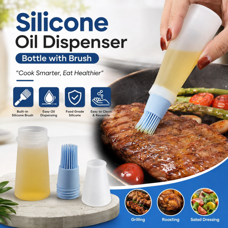 grill oil bottle with brush