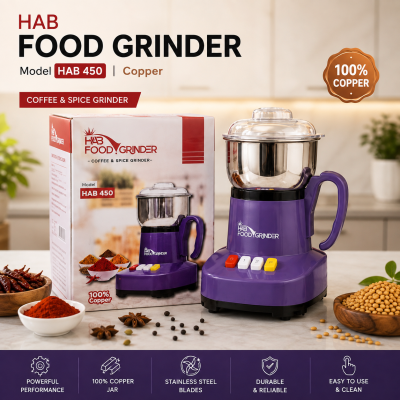 HAB Food Grinder, Model HAB 450, Copper.