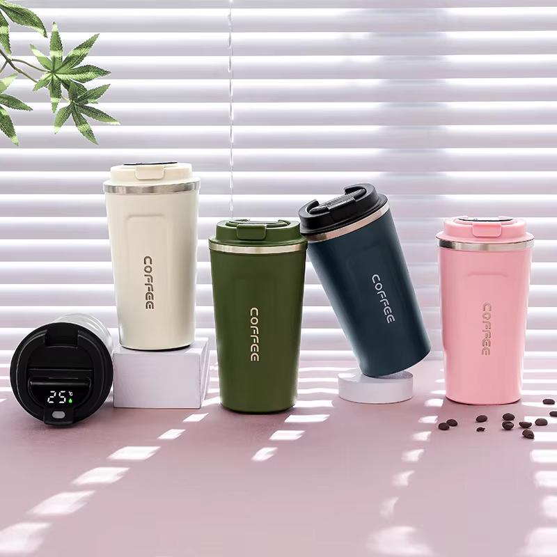 Smart Temperature Display Vacuum Coffee Cup 510ml Portable Stainless Steel Insulation