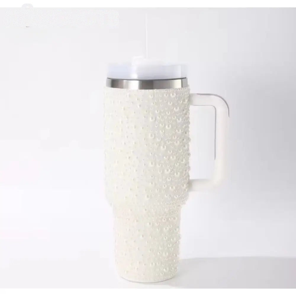 Glamorous Pearl Style 40oz Rhinestone Tumbler - Stay Hydrated in Style