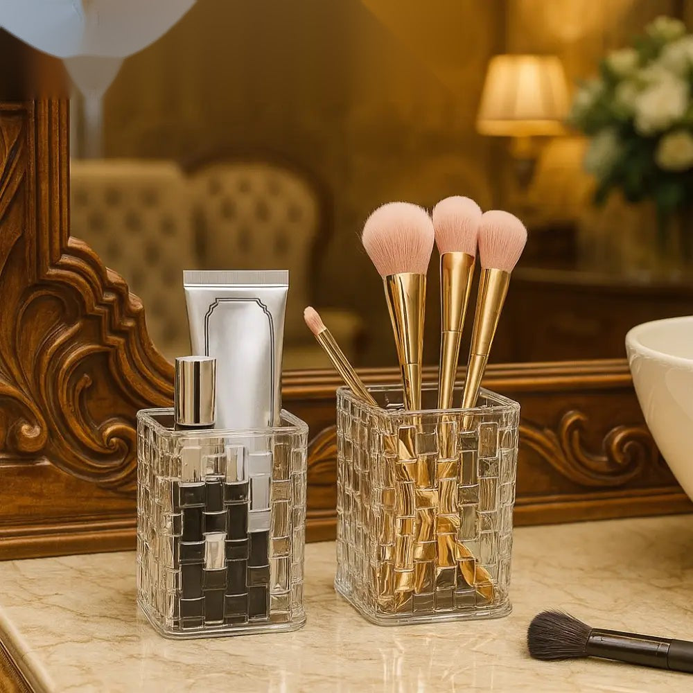 Luxury Crystal Makeup Brush & Cosmetic Organizer