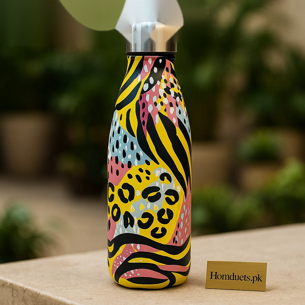 Luxury Printed Stainless Steel Insulated Water Bottle – Leakproof, Hot & Cold, 1 Pc
