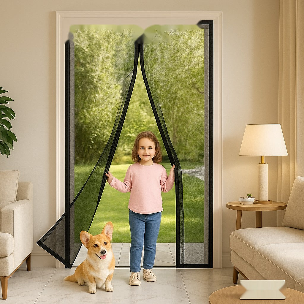 Magnetic Mesh Door Screen – Hands-Free Entry, Bug Protection & Pet Friendly