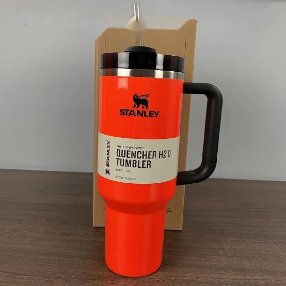 Orange Stanley Quencher H2.0 Tumbler 40oz - Insulated Hydration Mug