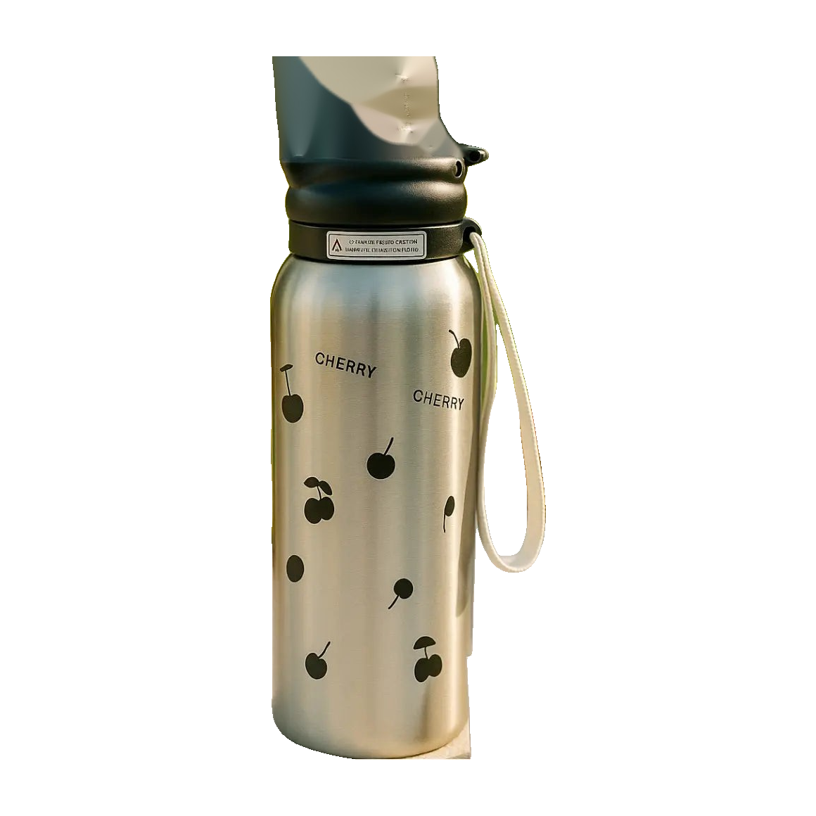 Premium Cherry Pattern Stainless Steel Vacuum Bottle – 620ml