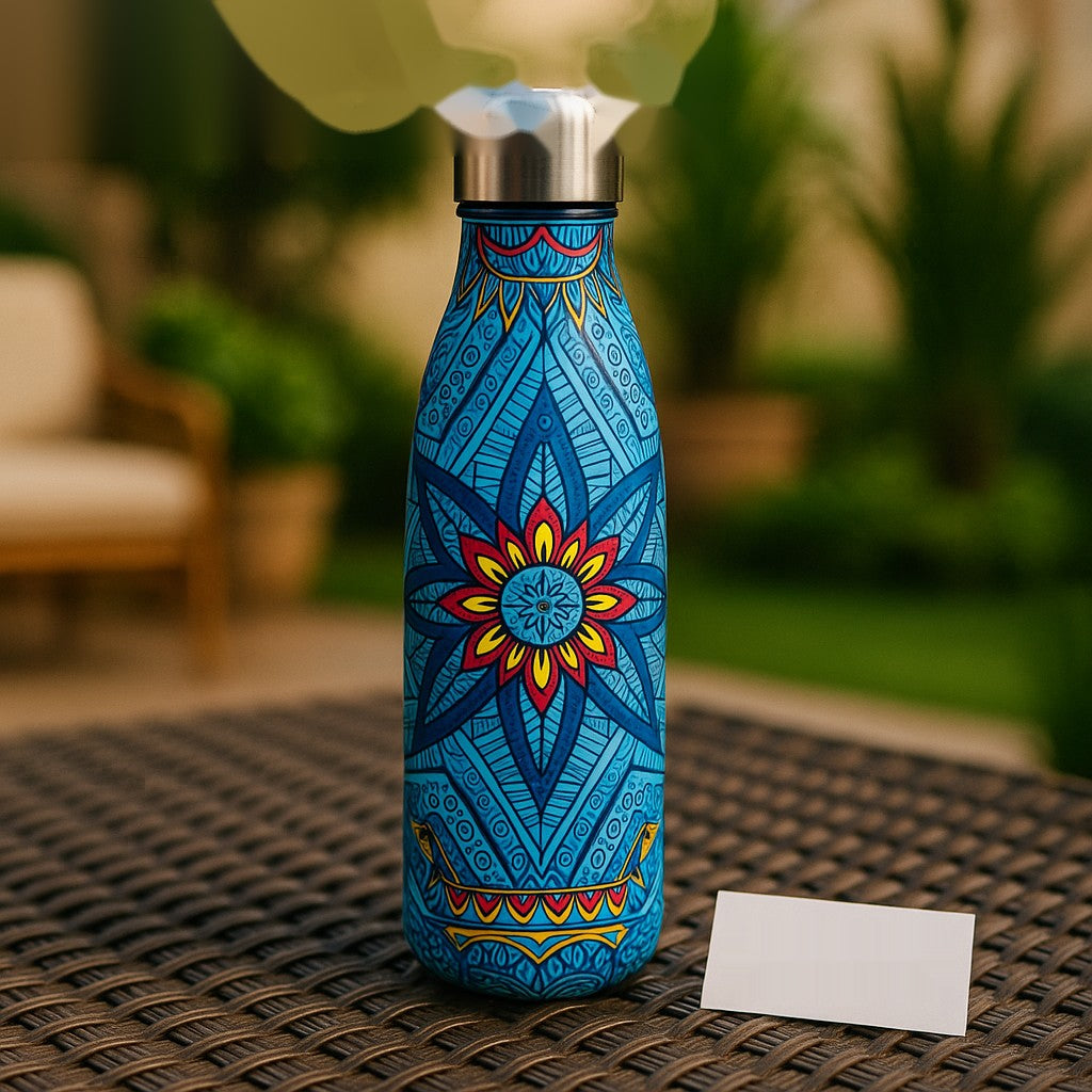 Premium Mandala Print Stainless Steel Insulated Bottle – 500ml | Hot & Cold Thermal Flask