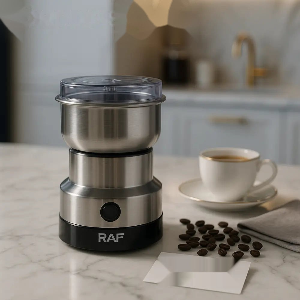 RAF 300W Stainless Steel Multifunctional Coffee & Spice Grinder – Electric Bean Mill with Steel Blades