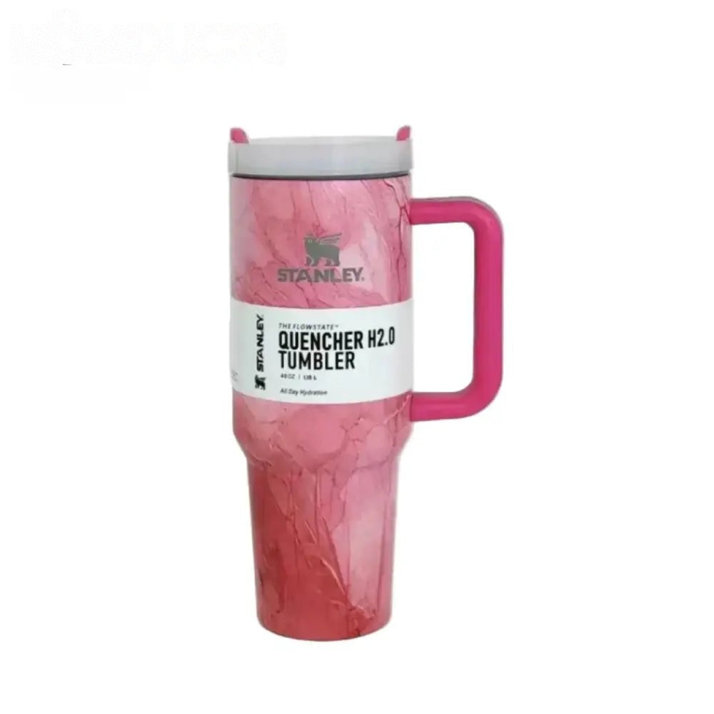 Stylish Pink Stanley Quencher H2.0 Tumbler 40oz – Insulated Travel Mug with Handle