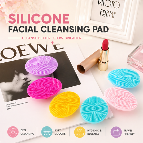 Portable Mini Facial Cleaning Mat Pad Scrubber Silicone Face Cleansing Brush