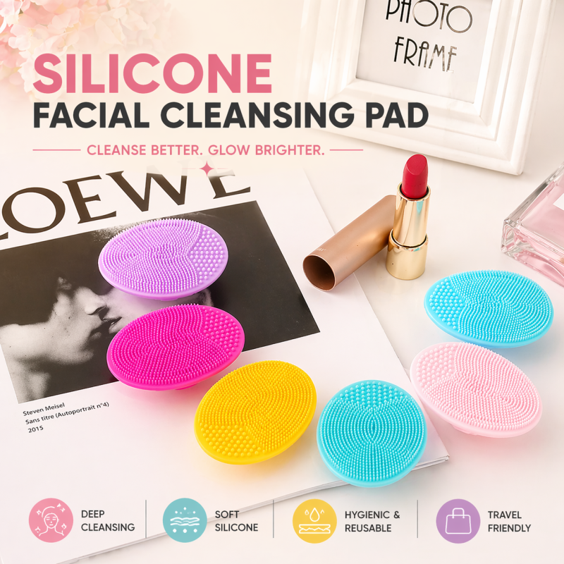 Portable Mini Facial Cleaning Mat Pad Scrubber Silicone Face Cleansing Brush