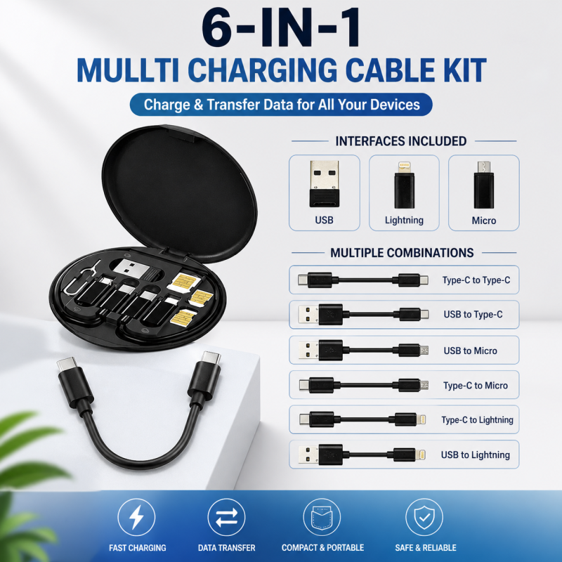 5 In 1 Data Cable Set All Solutions In One | Data Cable Set 60w Fast Charging
