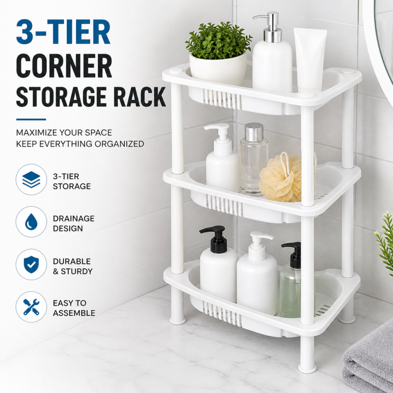 3 Layer Corner Rack Plastic