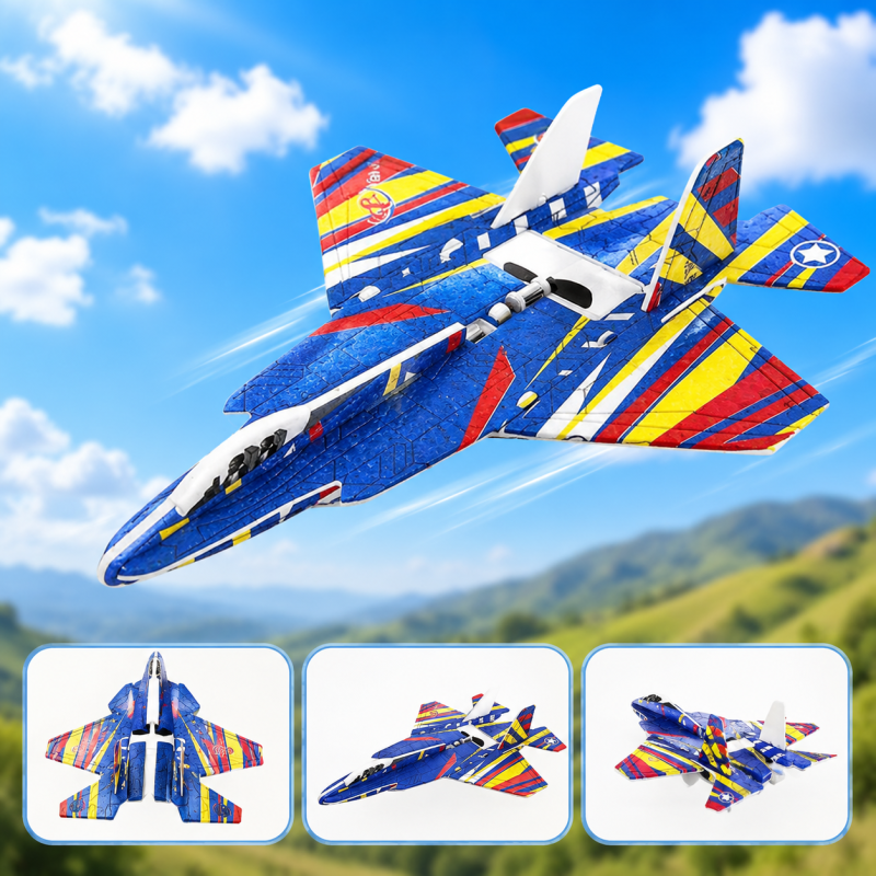 Electric Foam Aeroplane Fighter USB Rechargeable Hand Throw Glider Assembled