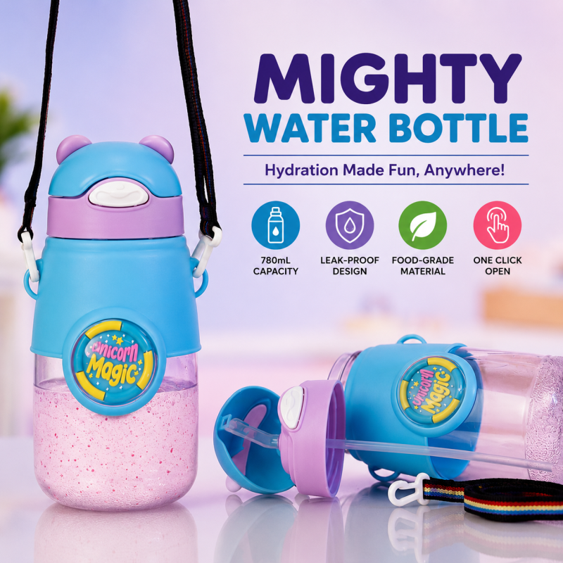 New Fancy Style Mighty 3D Cartoon School Bottles (Mix/Random colour)