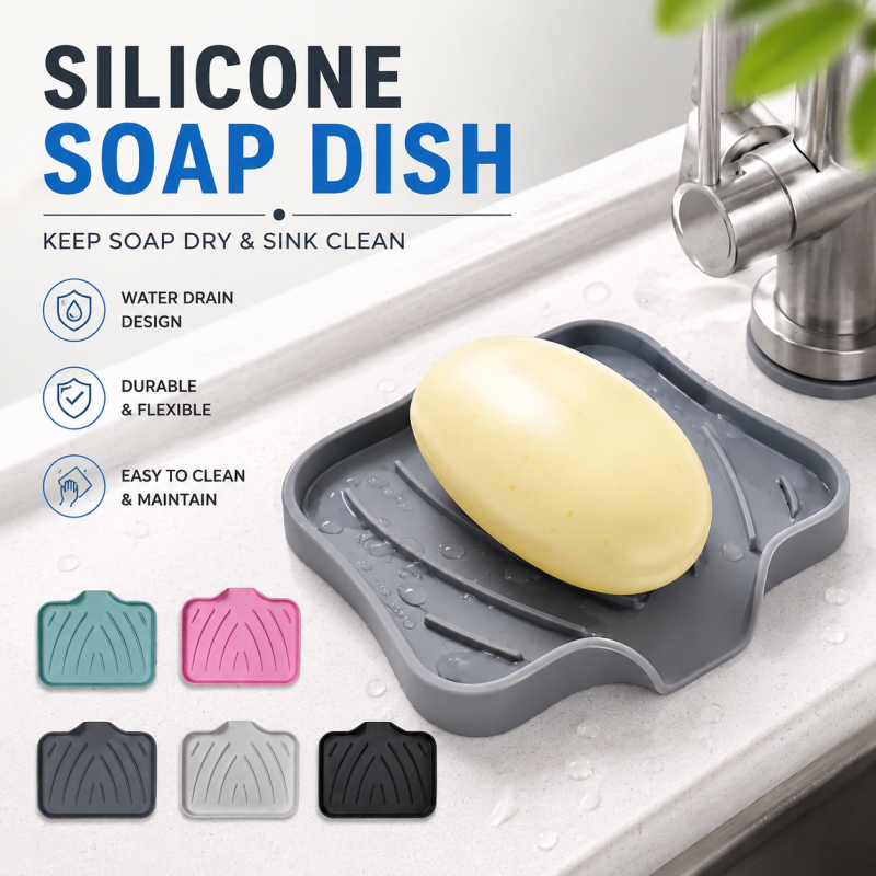 Silicone Soap Dish Drain Soap Holder