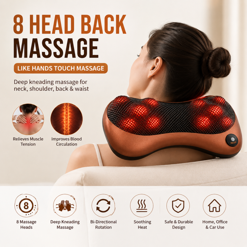 Kneading Home Car Dual Use Body Cervical Lumbar Waist Leg Pain Relief Massager Health Care