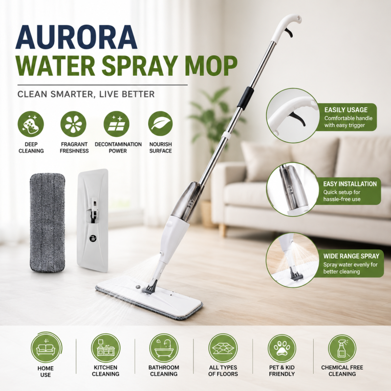 2in1 360 Degree Water Spray MicroFiber Mop (with Box Packing)