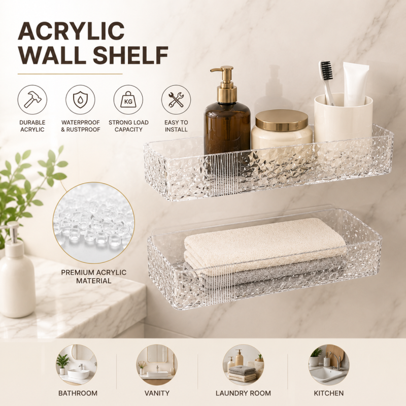 Bathroom Shelf Drain Rack Wall Mount Corner Storage Shelves